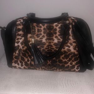 Leopard print satchel bag